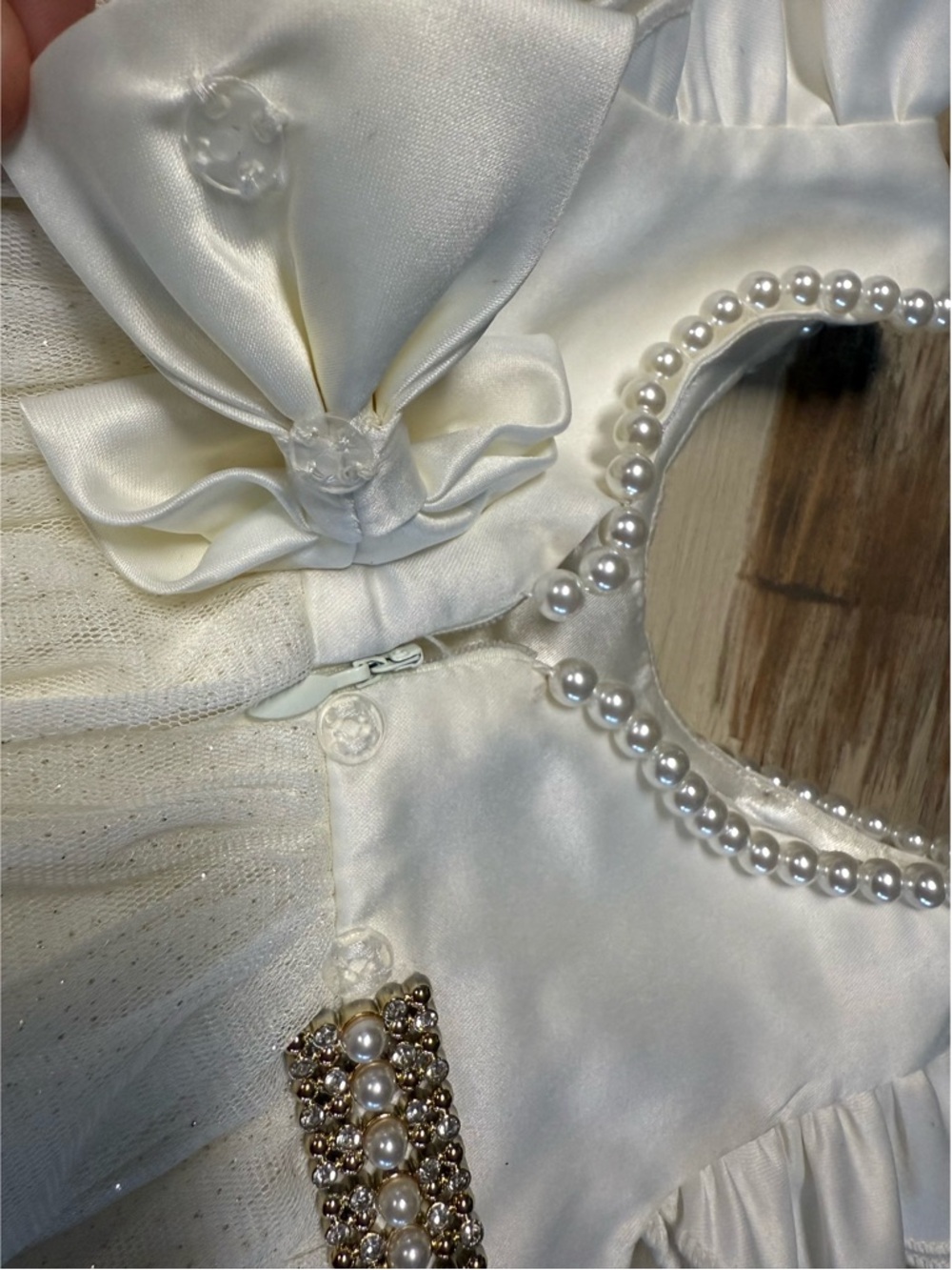 NWT Baby Girl American Princess Party Dress White & Gold 9M - Picture 10 of 11